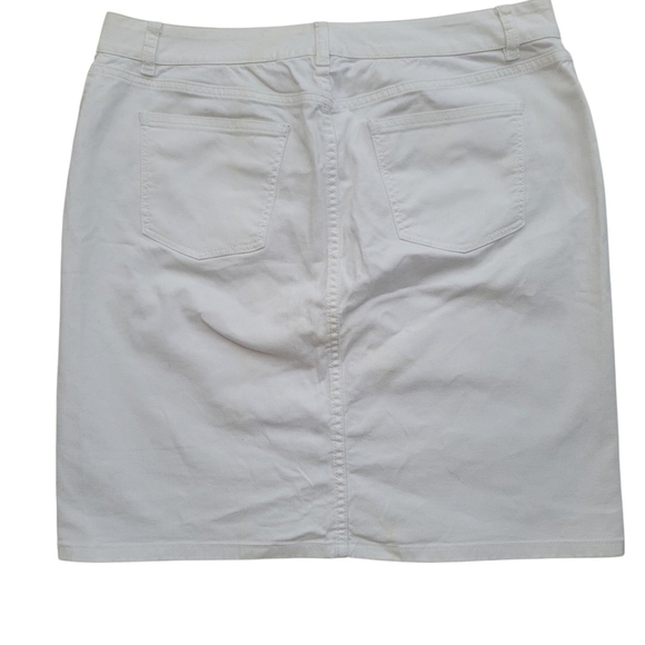 Talbots Petite Women's Pencil Denim White Skirt Size 14P Excellent Condition - Picture 2 of 7